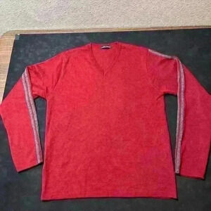 Messagerie Mens Merino Wool Italy Striped Knit Designer Pullover Sweater Size M